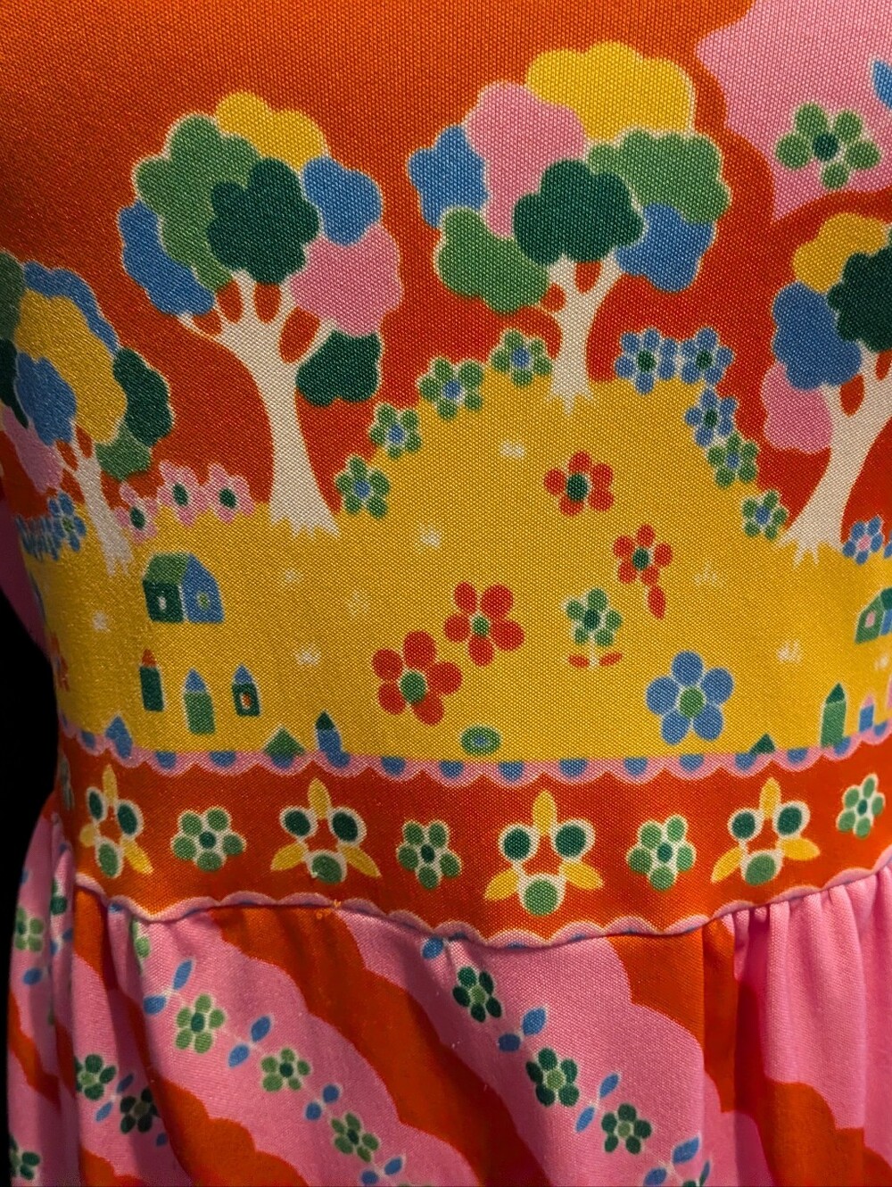 PAGANNE Vintage 70s Bold Print Knit Dress. - Picture 8 of 11